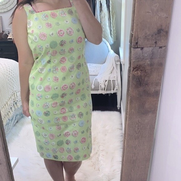 SHARON Young vintage floral button print shift dress size 8 - Picture 3 of 10